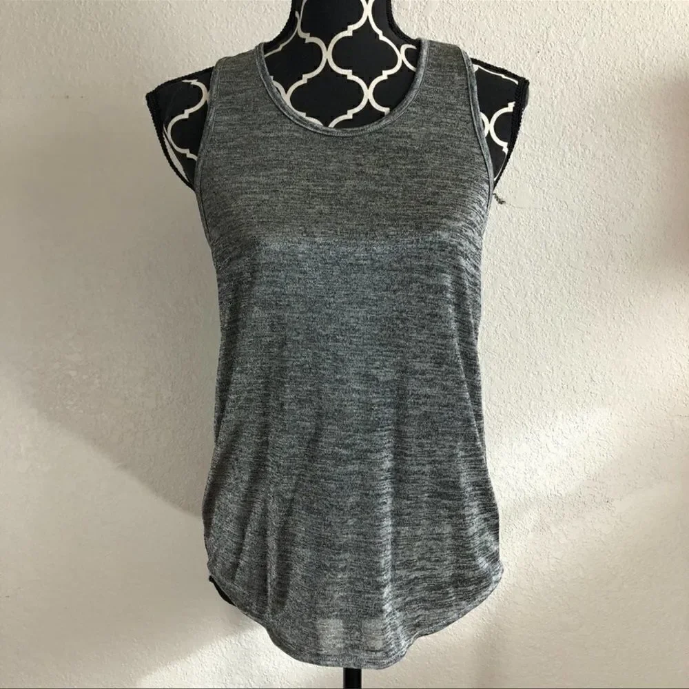 Rag & Bone Racerback Tank Gray Shiny Sheer S
